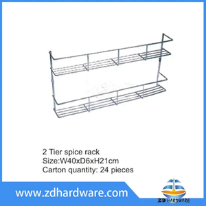 Estante de especias de 2 niveles, soporte para condimentos de almacenamiento de cocina, cestas de Hardware montadas en la pared