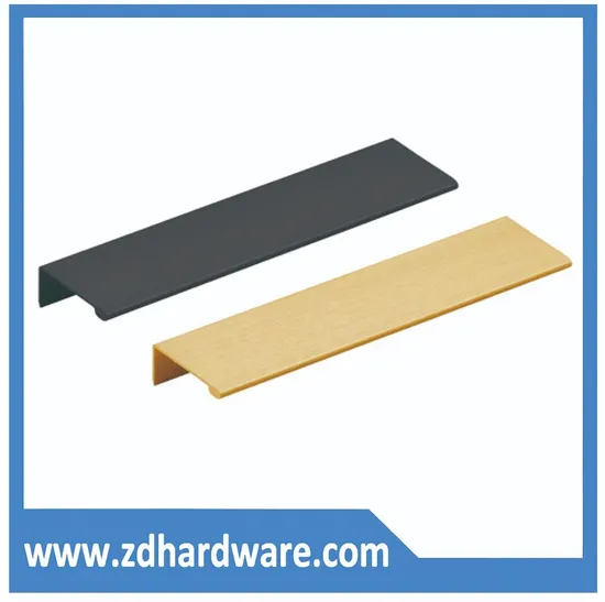 Tiradores de aluminio, manijas de perfiles, herrajes para gabinetes de cocina, accesorios, Herrajes para muebles, perillas de puertas, manijas doradas y negras