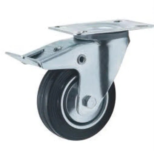 Rueda de goma industrial con freno