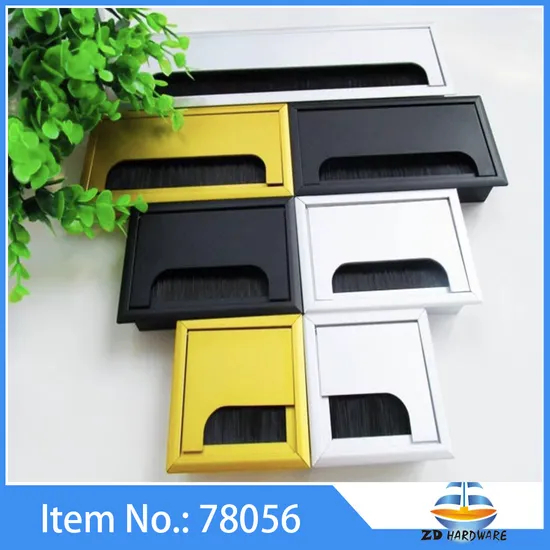 Caja de aluminio para escritorio de ordenador de oficina, cubierta de orificio para mesa, ojal para Cable, caja de cables de salida