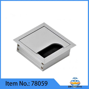 Caja de inserción de Cable con ojal para Cable, cubierta de orificio para mesa de oficina, aleación de aluminio, 80x80mm