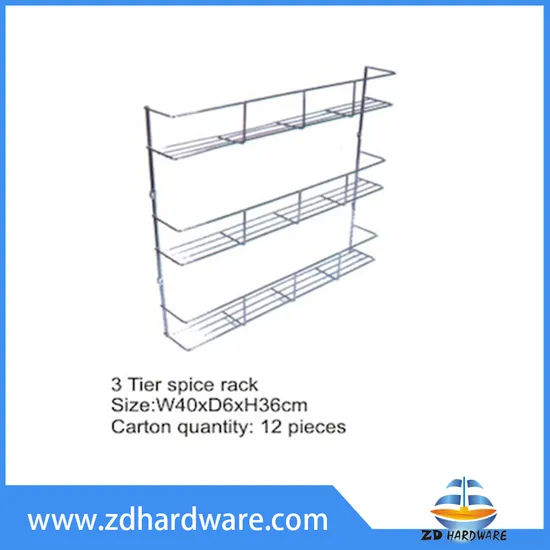 Estante de especias de cocina de 3 niveles, soporte de condimentos montado en la pared, cestas de Hardware para muebles