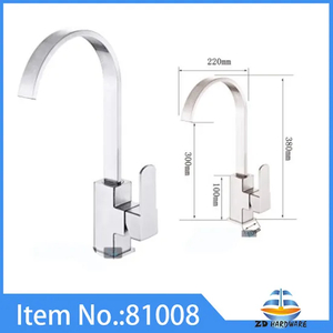 Grifos cuadrados de acero inoxidable para fregadero de cocina, grifos de baño fríos y calientes con una manija