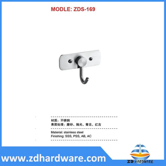 Ganchos de acero inoxidable Colgador de tela Fábrica de accesorios de baño