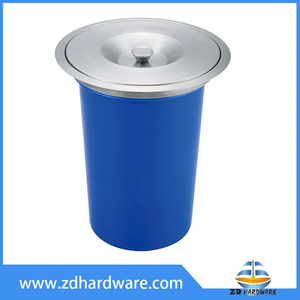 Contenedor de cubierta de acero inoxidable con cuerpo de plástico, contenedores para encimera de cocina, contenedor para residuos de encimera