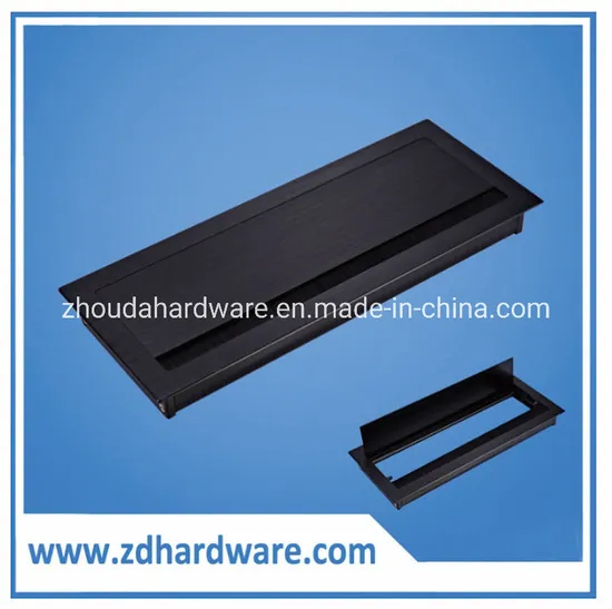 Caja de cables de aluminio con cepillo amortiguador/caja de línea de escritorio de aluminio