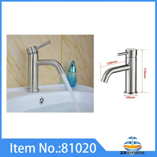 Grifos de baño Grifos para lavabo Cromo Níquel Cepillado Acero inoxidable 304
