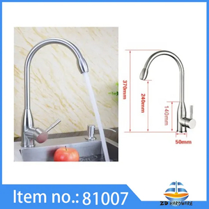 Grifo de fregadero monomando frío y caliente de acero inoxidable Zd con una manija