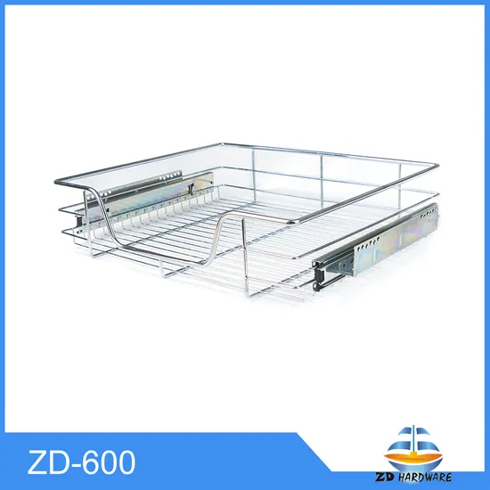 Cestas cromadas de hierro para cocina, estante de almacenamiento extraíble para verduras, accesorios de Hardware del gabinete de 600mm
