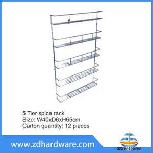 Estantes para especias de 5 niveles, soporte organizador para botellas de especias montado en la pared, cestas para utensilios de cocina