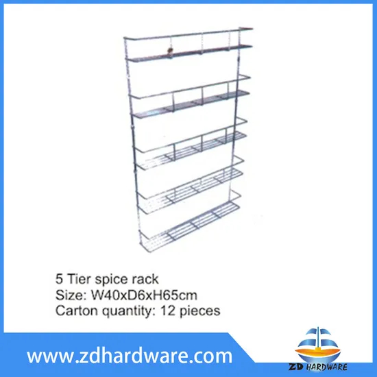 Estantes para especias de 5 niveles, soporte organizador para botellas de especias montado en la pared, cestas para utensilios de cocina